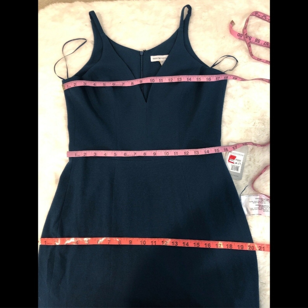 NWT $288 Dress the Population Iris Slit‎ Crepe Gown Peacock Blue [ Large ] #e452 - Picture 8 of 8
